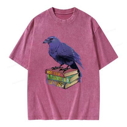 Pagewings Read Banned Books Unisex Washed T-shirt