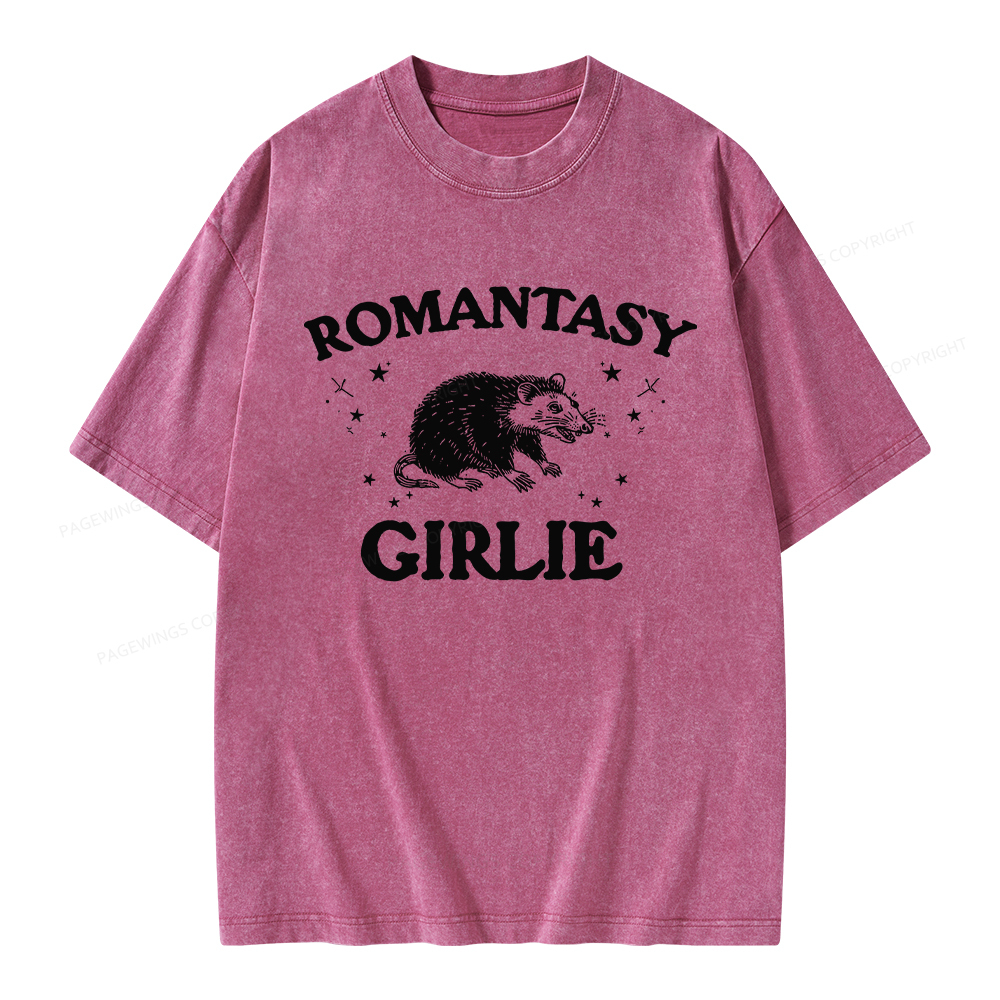 Pagewings Romantasy Girlie Unisex Washed T-shirt