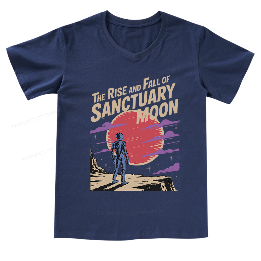 Pagewings The Rise And Fall Of Sanctuary Moon V-neck T-shirt