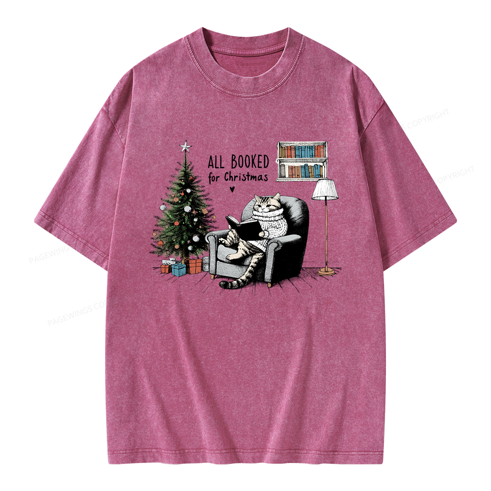 Pagewings All Booked for Christmas Unisex Washed T-shirt