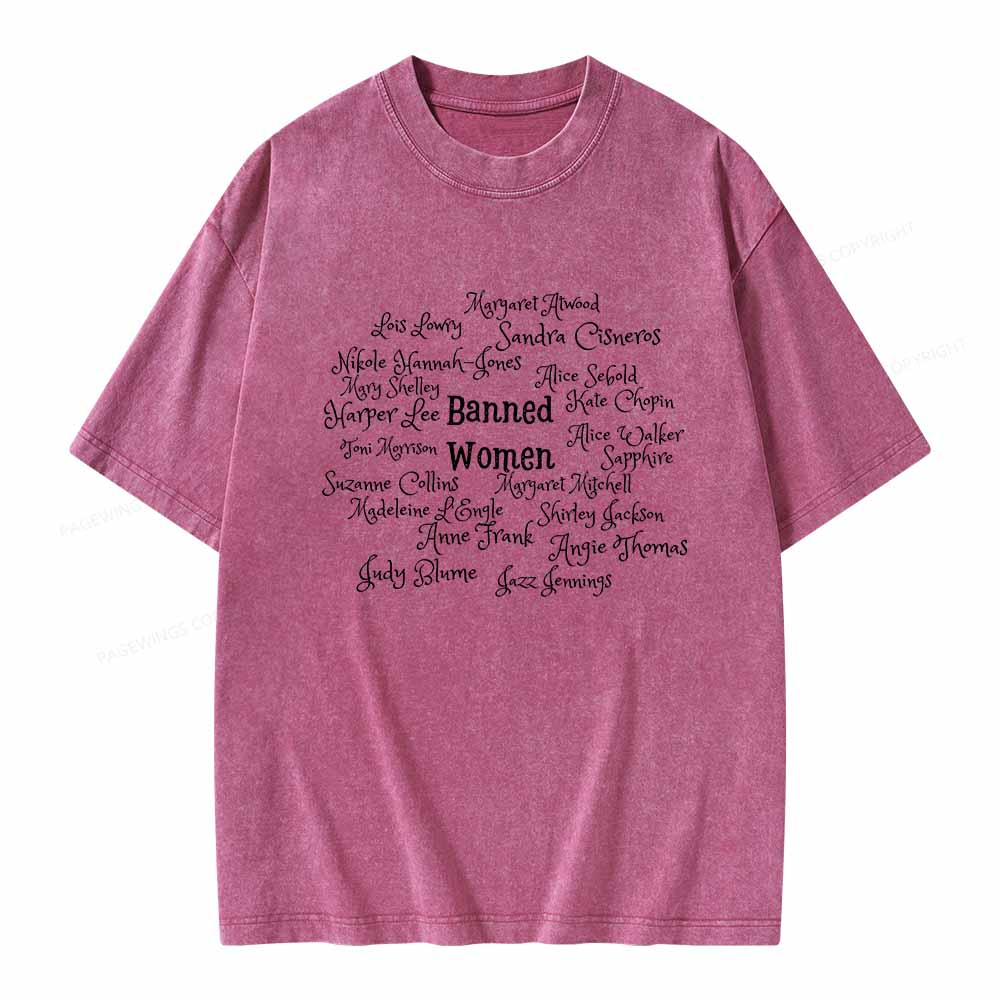 Pagewings Banned books Unisex Washed T-shirt