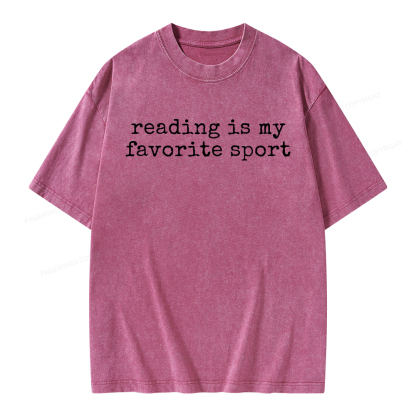 Pagewings Reading Is My Favorite Sport Unisex Washed T-shirt
