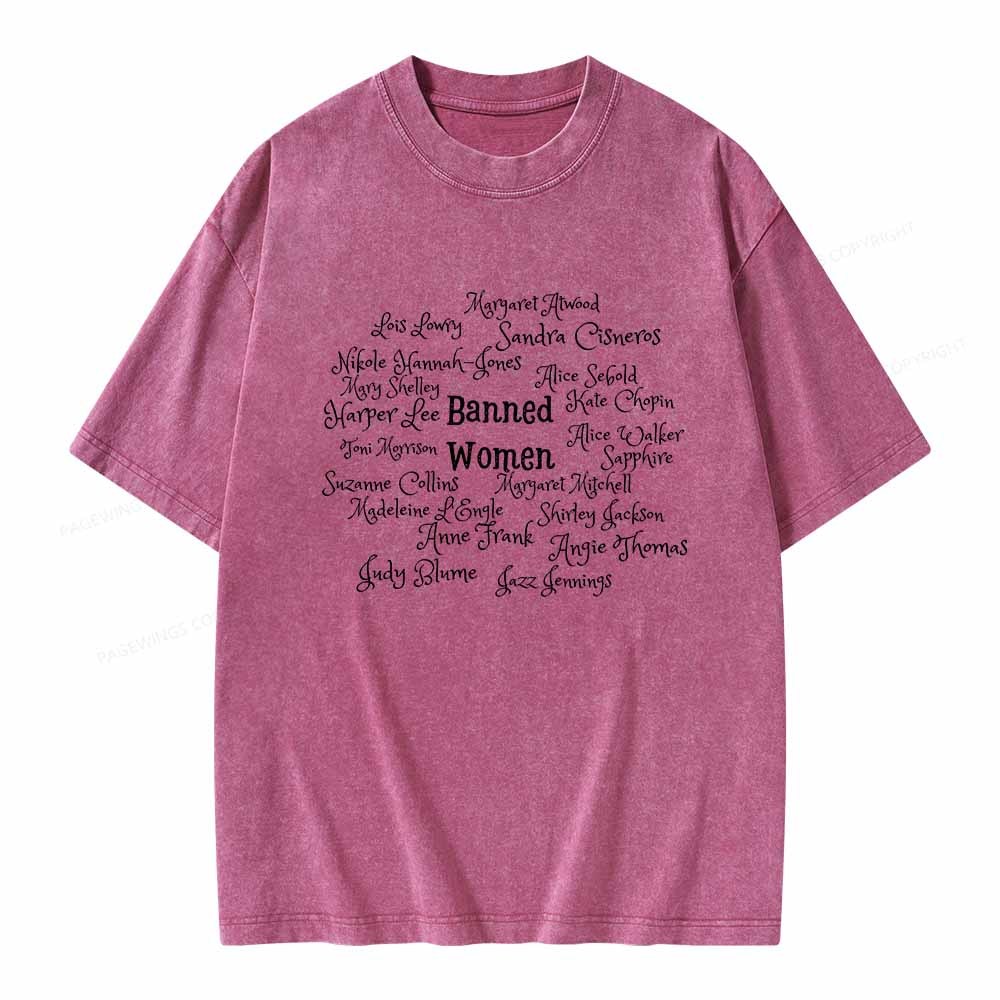 Pagewings Banned books Unisex Washed T-shirt