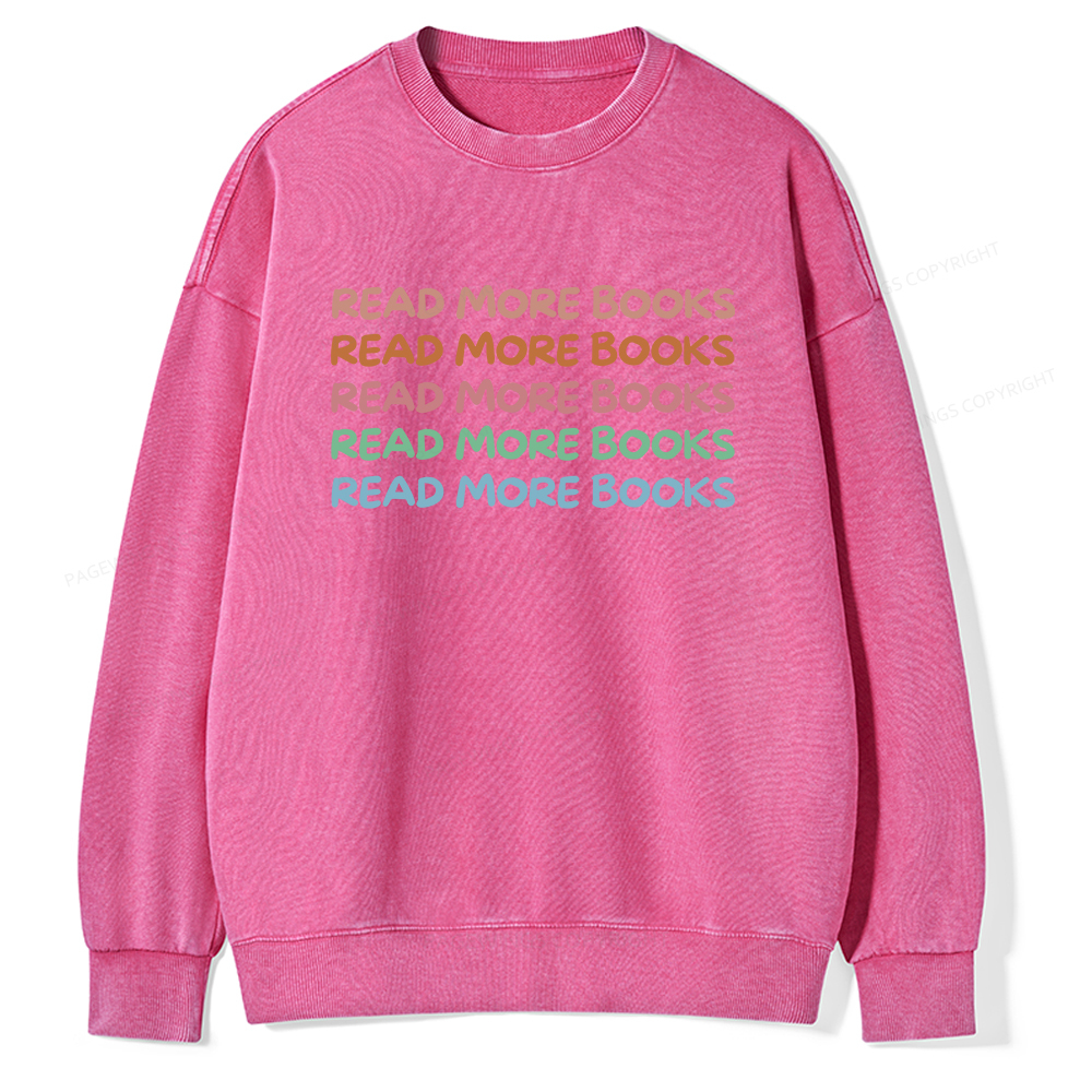 Pagewings Read More Books Unisex Washed Sweatshirt