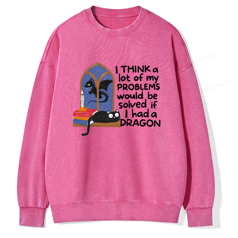 Pagewings If I Had A BookDragon Unisex Washed Sweatshirt