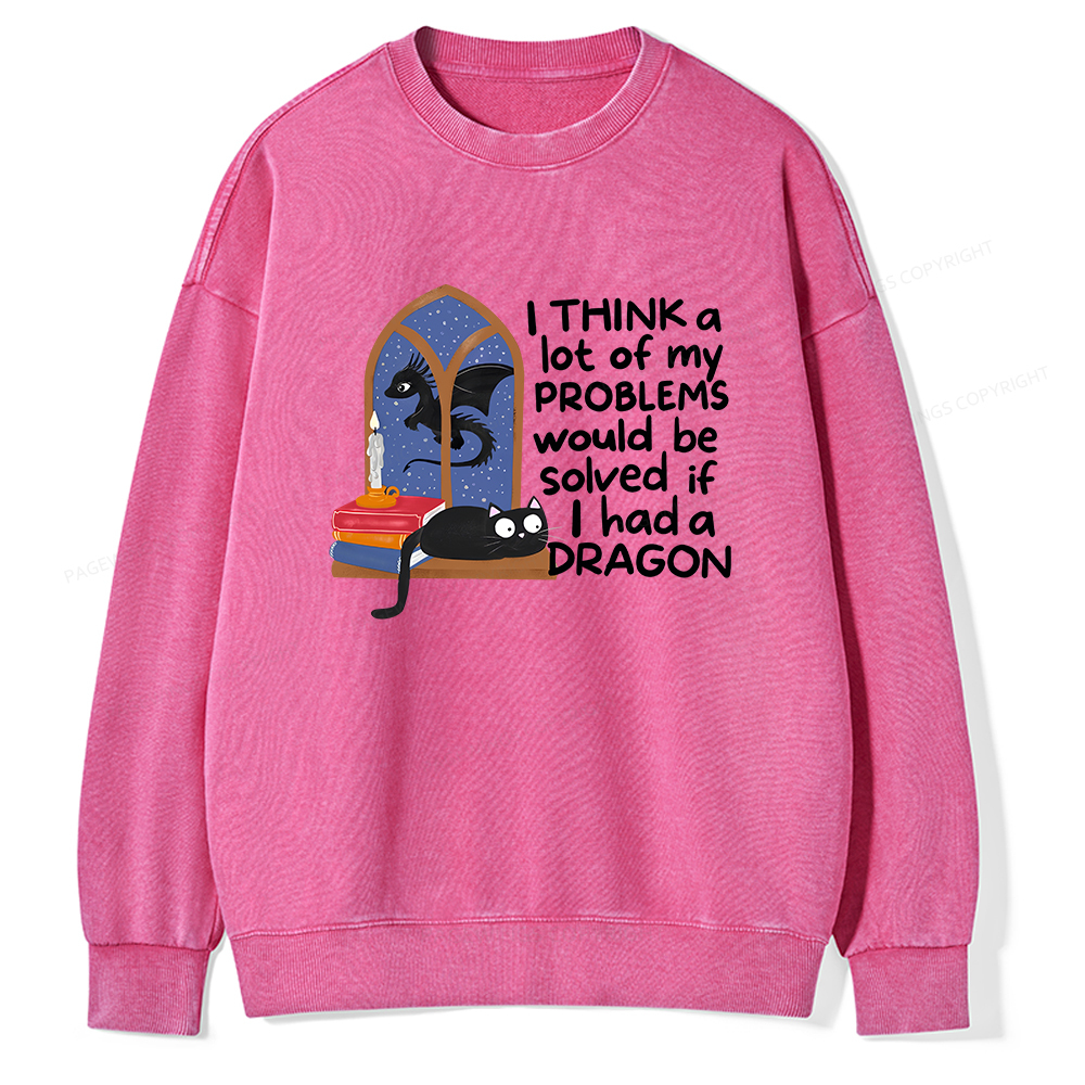 Pagewings If I Had A BookDragon Unisex Washed Sweatshirt