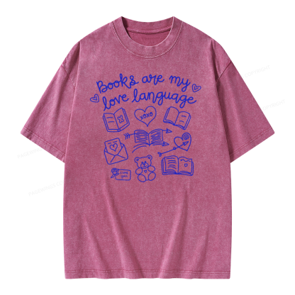 Pagewings Books Are My Love Language Unisex Washed T-shirt