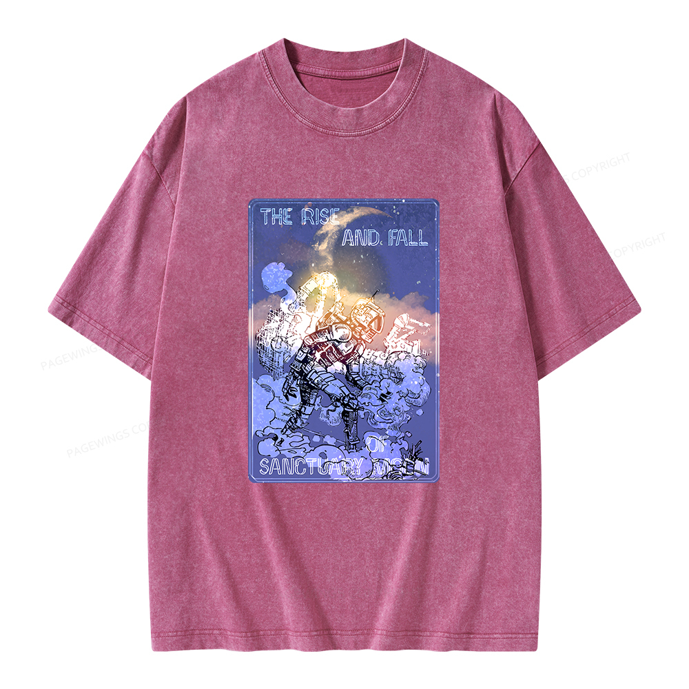 Pagewings The Rise And Fall of Sanctuary Moon Unisex Washed T-shirt