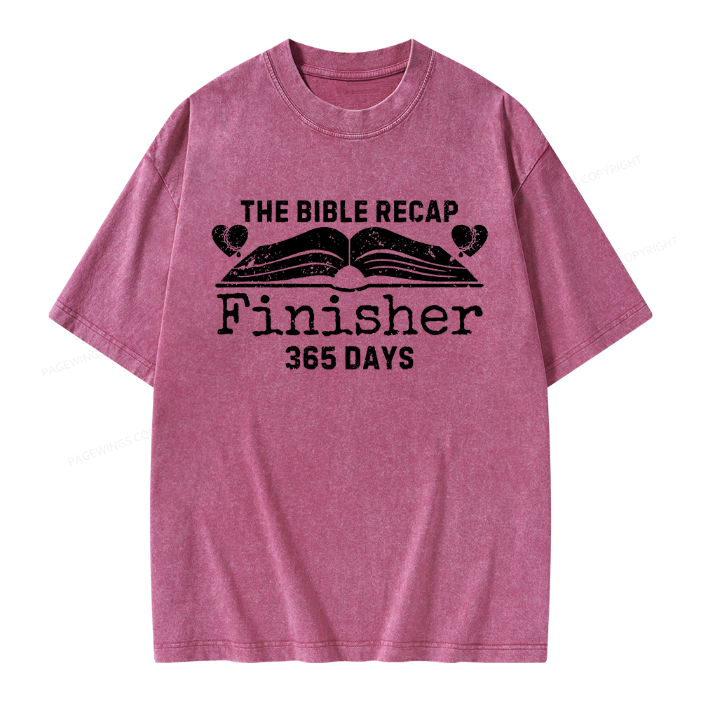 Pagewings The Bible Recap Finisher 365 Days Unisex Washed T-shirt