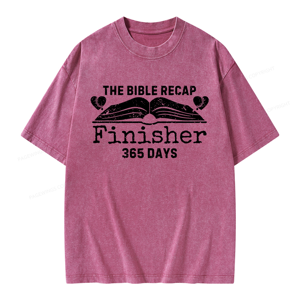 Pagewings The Bible Recap Finisher 365 Days Unisex Washed T-shirt
