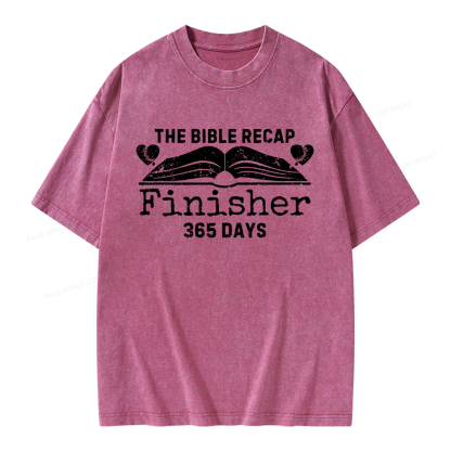Pagewings The Bible Recap Finisher 365 Days Unisex Washed T-shirt