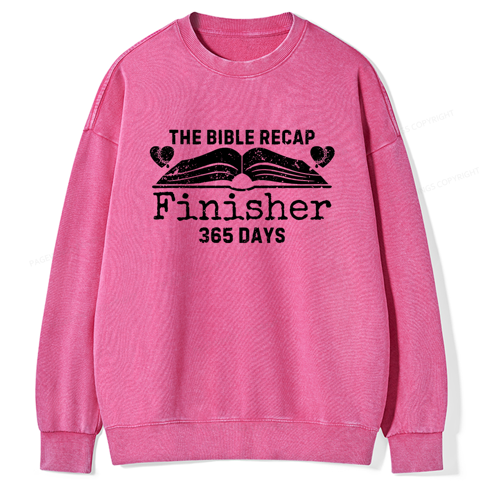 Pagewings  The Bible Recap Finisher 365 Days Unisex Washed Sweatshirt