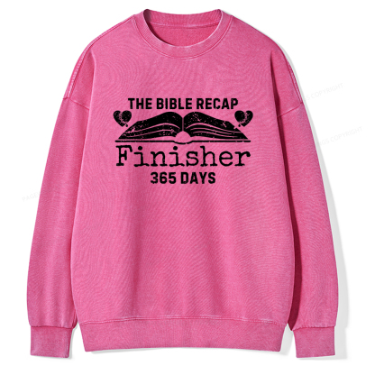 Pagewings  The Bible Recap Finisher 365 Days Unisex Washed Sweatshirt