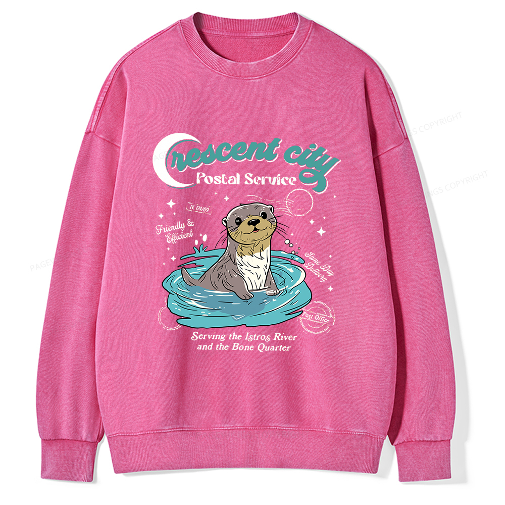 Pagewings Crescent City Postal Service Unisex Washed Sweatshirt