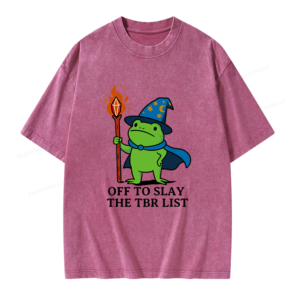 Pagewings Off to Slay The TBR List Unisex Washed T-shirt