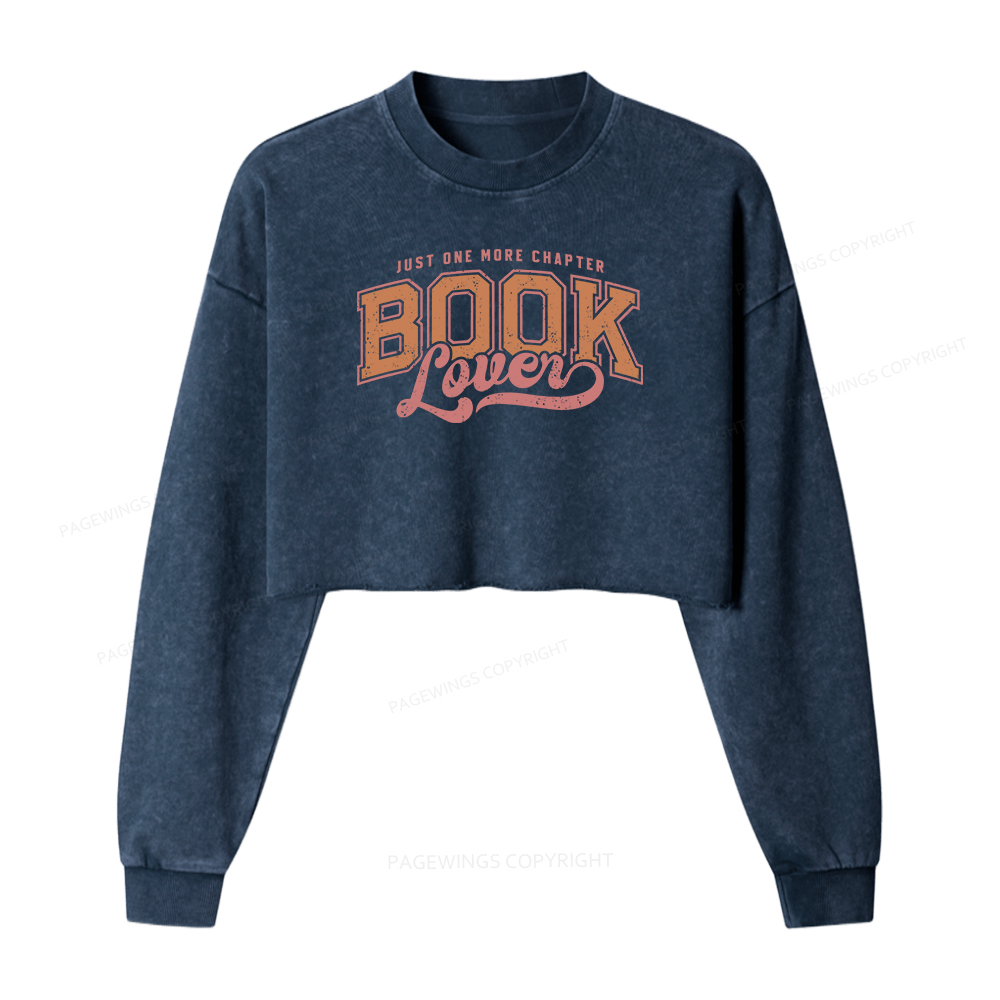 Pagewings One More Chapter Women Washed Crop Sweatshirt