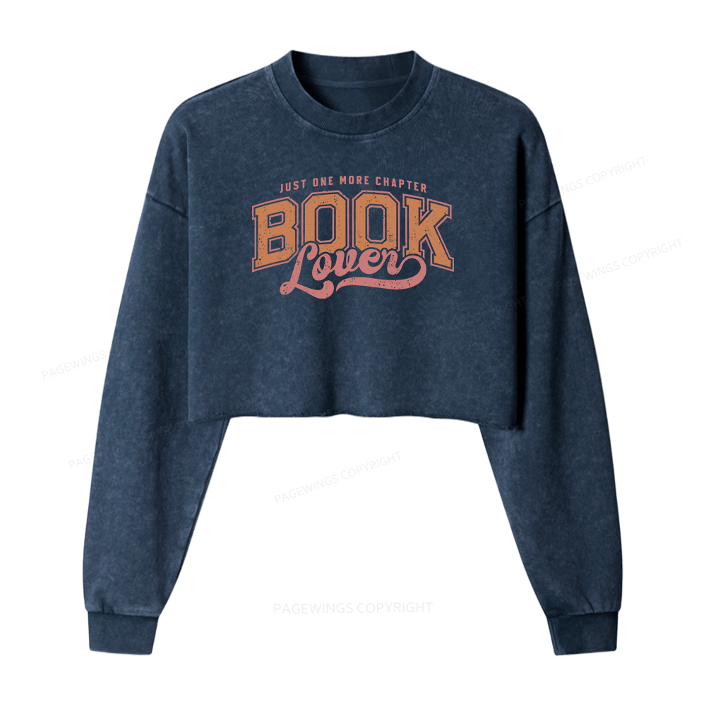 Pagewings One More Chapter Women Washed Crop Sweatshirt