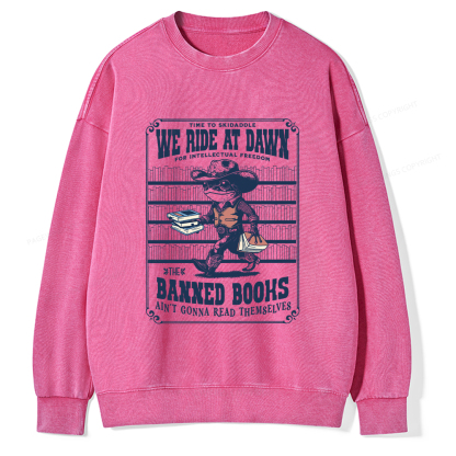 Pagewings The Banned Books Ain't Gonna Read Themselves Unisex Washed Sweatshirt