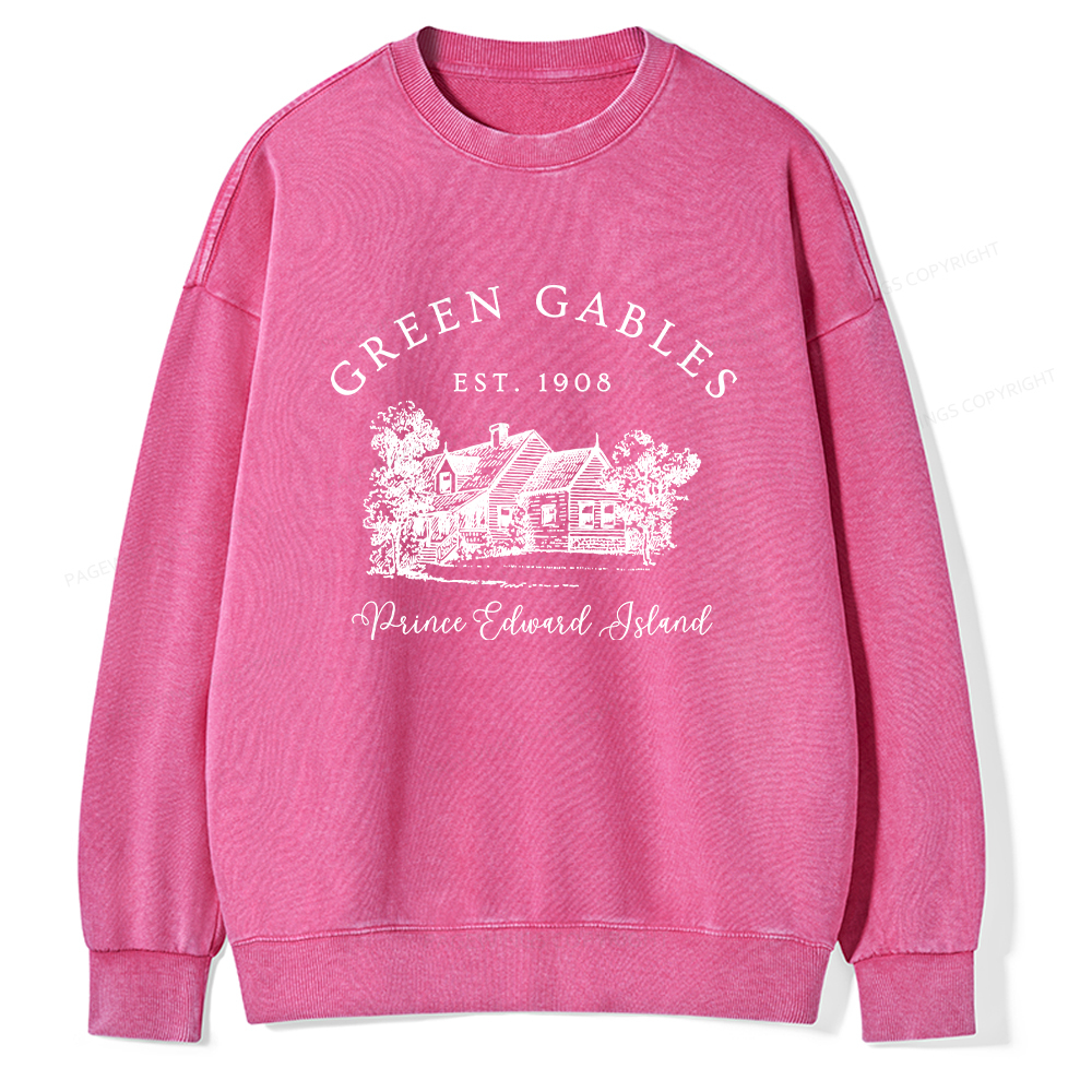Pagewings Green Gables EST 1908 Unisex Washed Sweatshirt