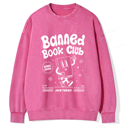 Pagewings Banned Book Club Unisex Washed Sweatshirt