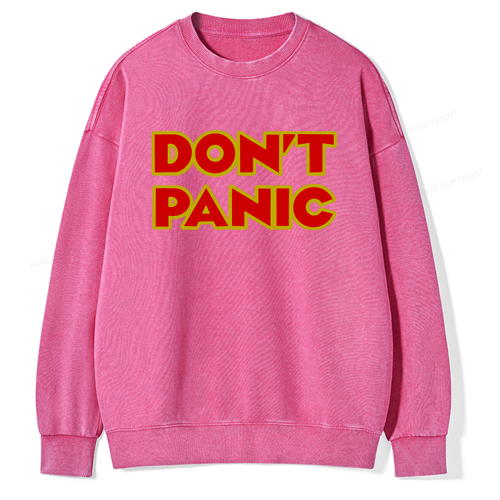 Pagewings Don't Panic Unisex Washed Sweatshirt