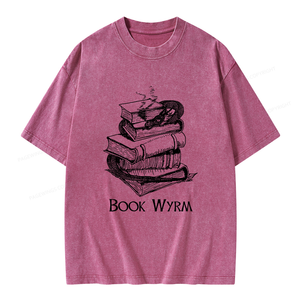 Pagewings Book Wyrm Unisex Washed T-shirt