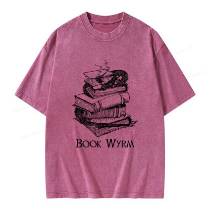 Pagewings Book Wyrm Unisex Washed T-shirt