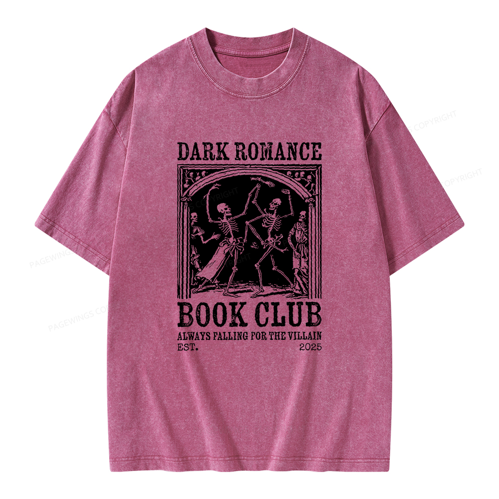 Pagewings Dark Romance Book Club Unisex Washed T-shirt