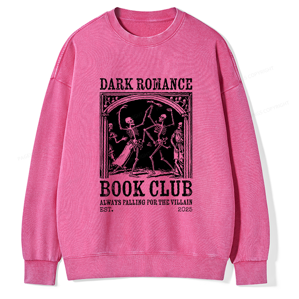 Pagewings Dark Romance Book Club Unisex Washed Sweatshirt