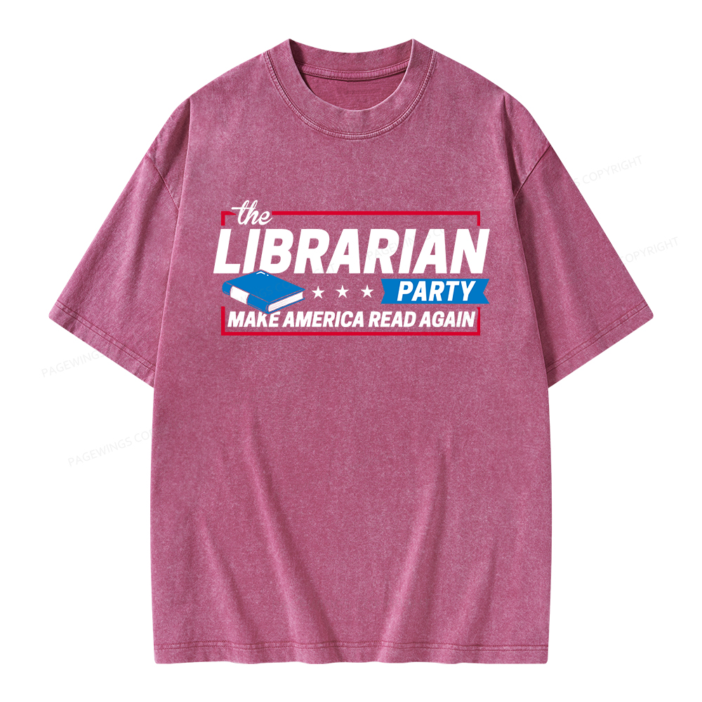 Pagewings The Librarian Party Unisex Washed T-shirt