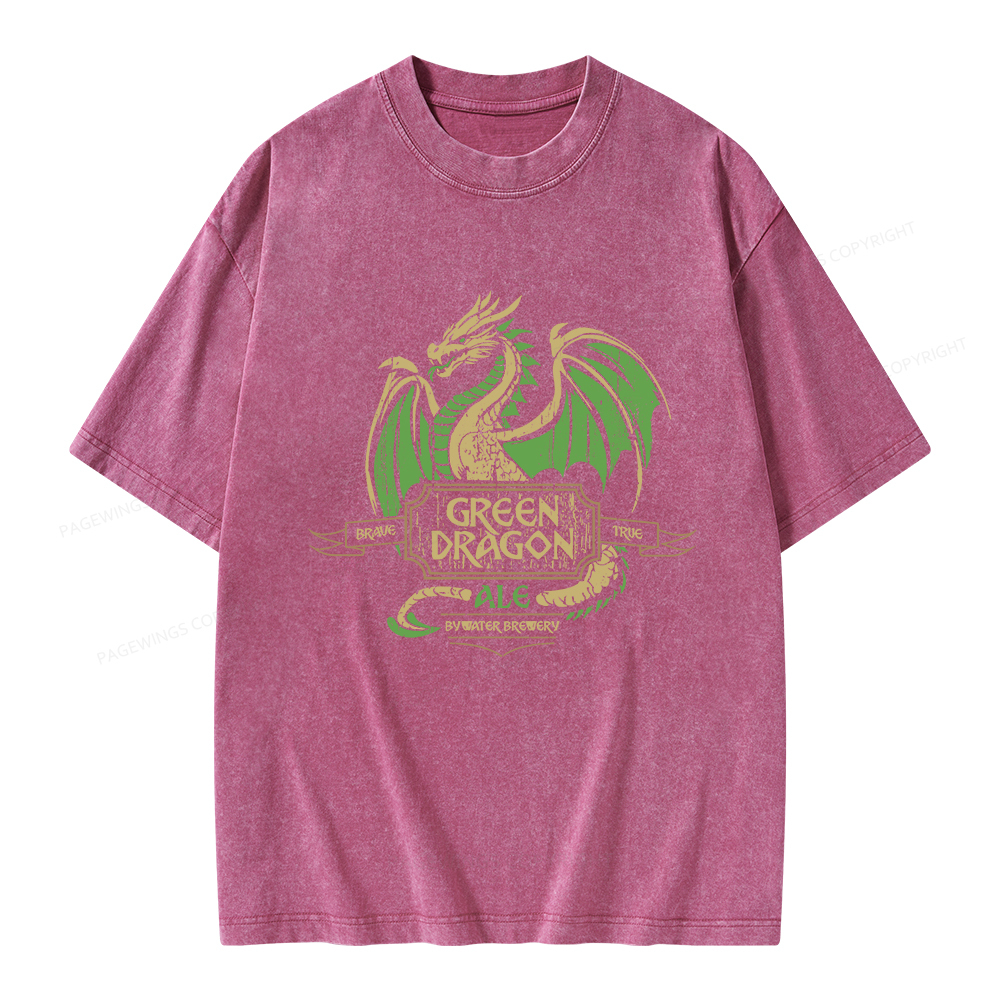 Pagewings Green Dragon Ale Unisex Washed T-shirt