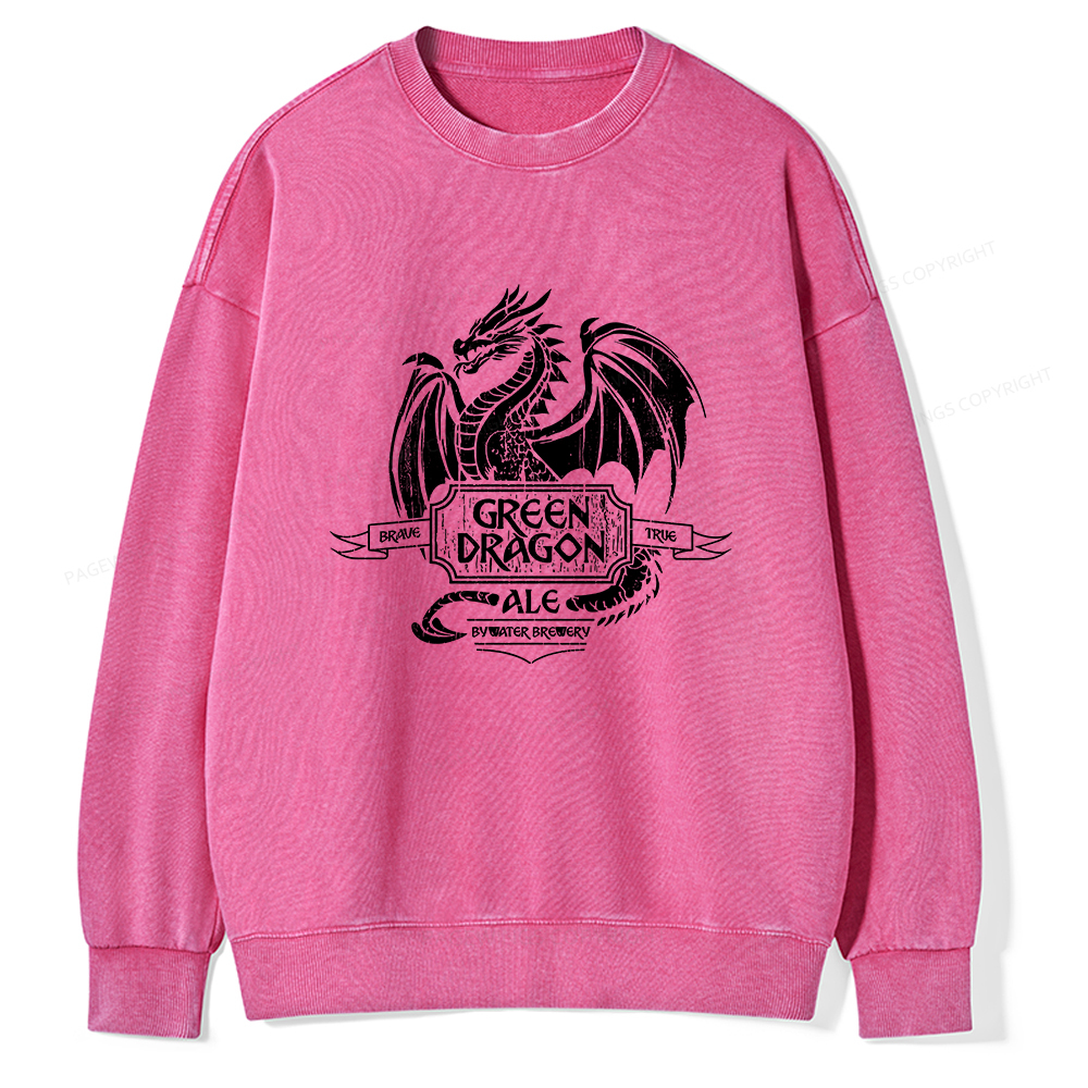 Pagewings Green Dragon Ale Unisex Washed Sweatshirt