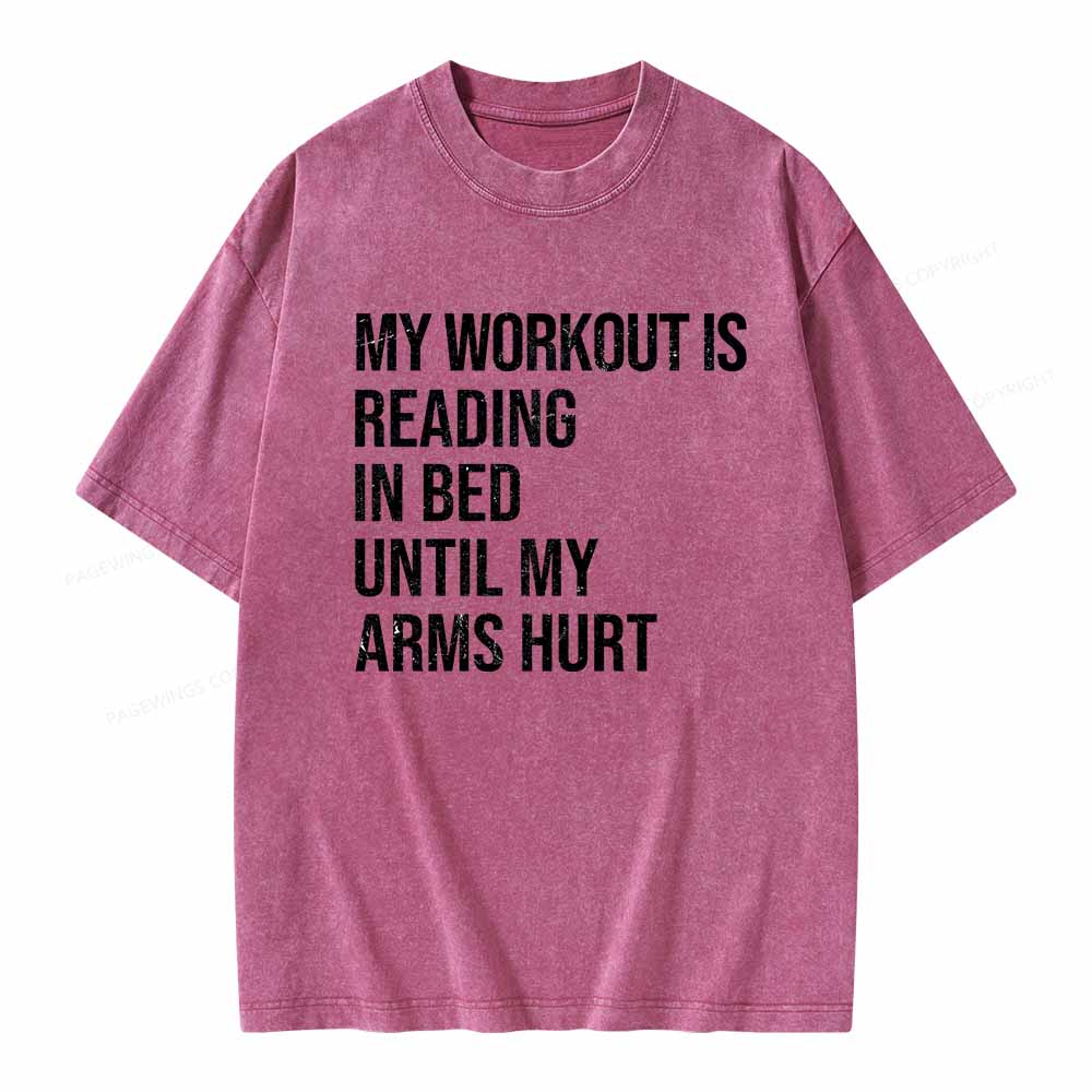 Pagewings My Workout Reading Unisex Washed T-shirt