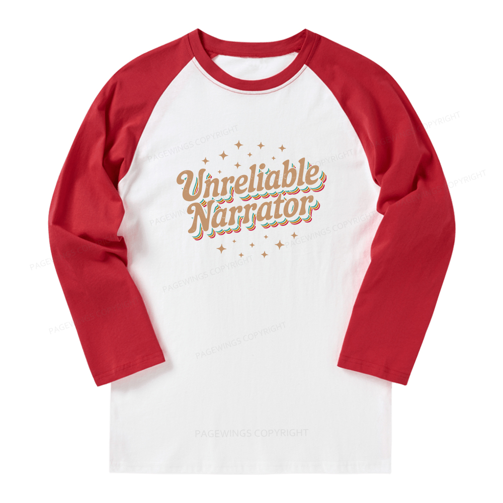 Pagewings Unreliable Narrator Long Sleeve Raglan T-shirt