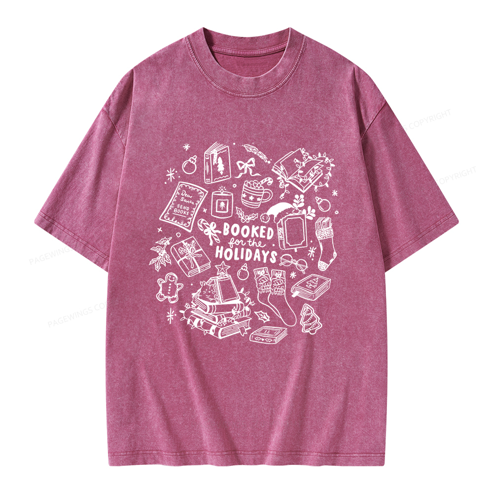 Pagewings Booked For The Holidays Unisex Washed T-shirt