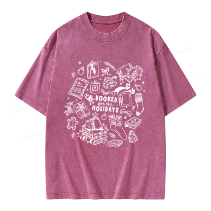 Pagewings Booked For The Holidays Unisex Washed T-shirt