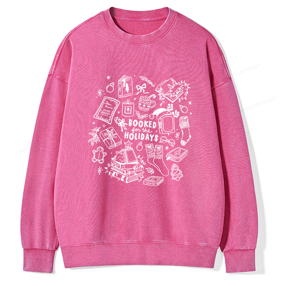 Pagewings Booked For The Holidays Unisex Washed Sweatshirt