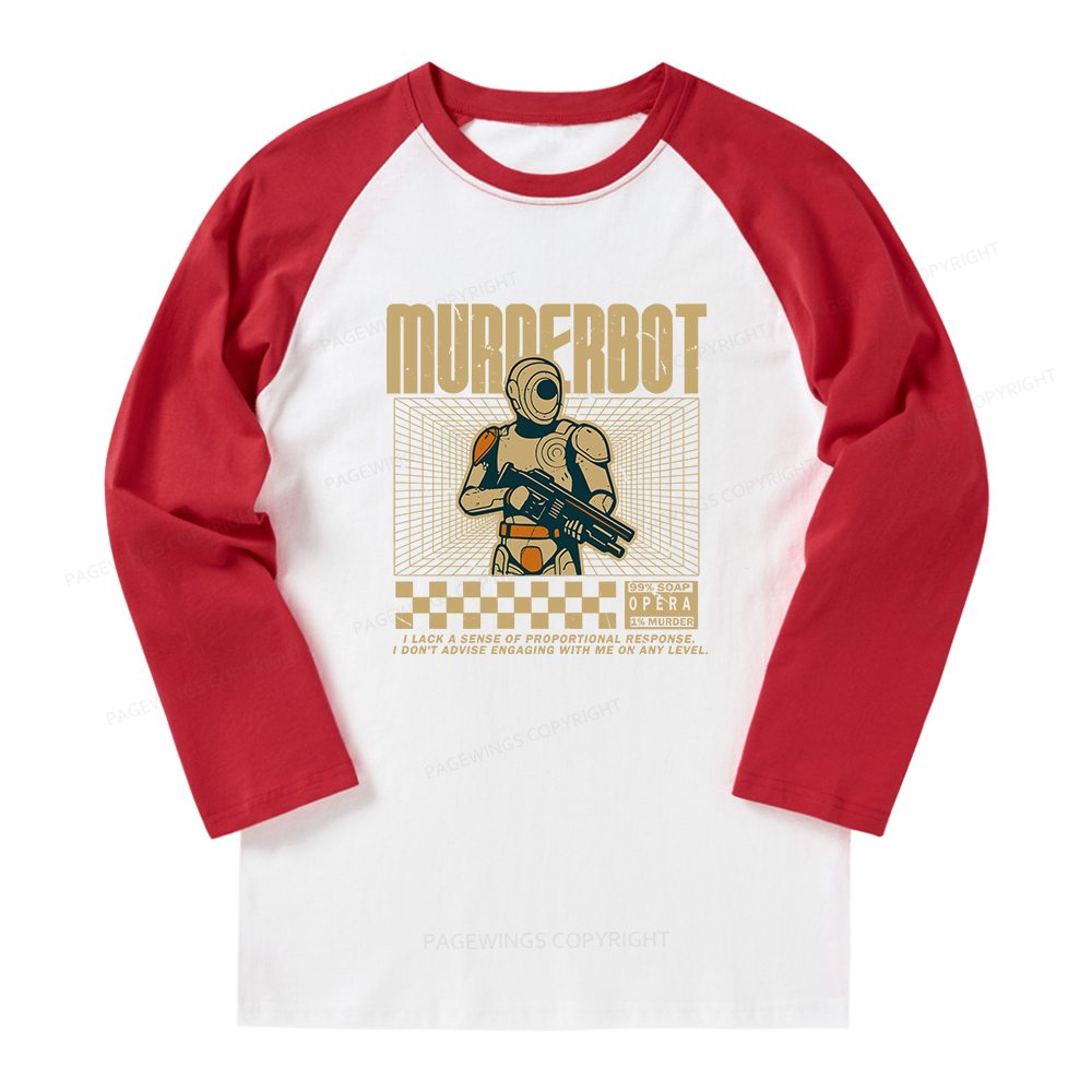 Pagewings Murderbot Long Sleeve Raglan T-shirt