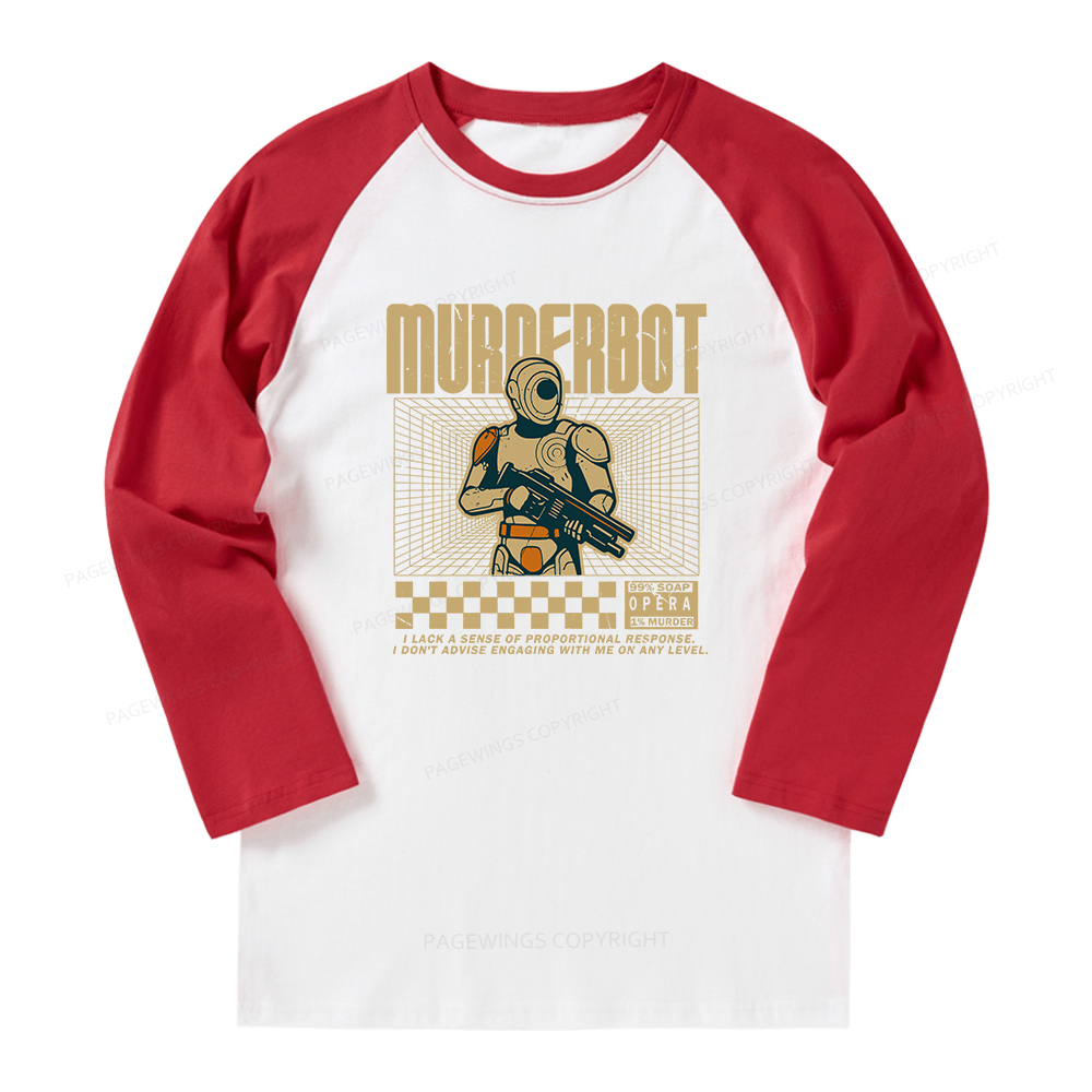 Pagewings Murderbot Long Sleeve Raglan T-shirt