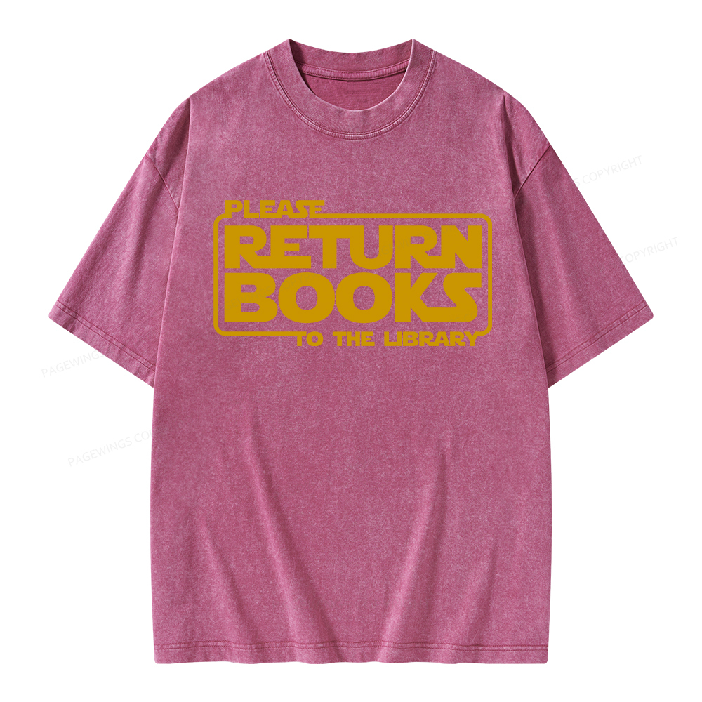 Pagewings Please Return Books To The Library Unisex Washed T-shirt