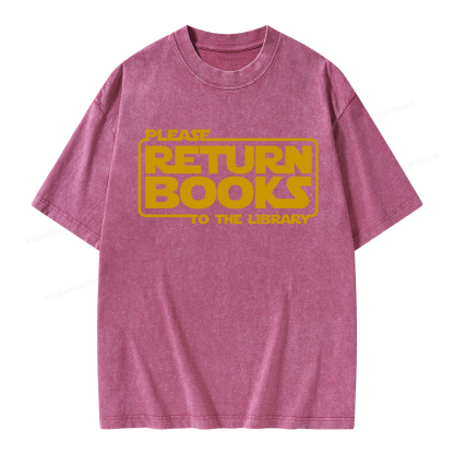 Pagewings Please Return Books To The Library Unisex Washed T-shirt