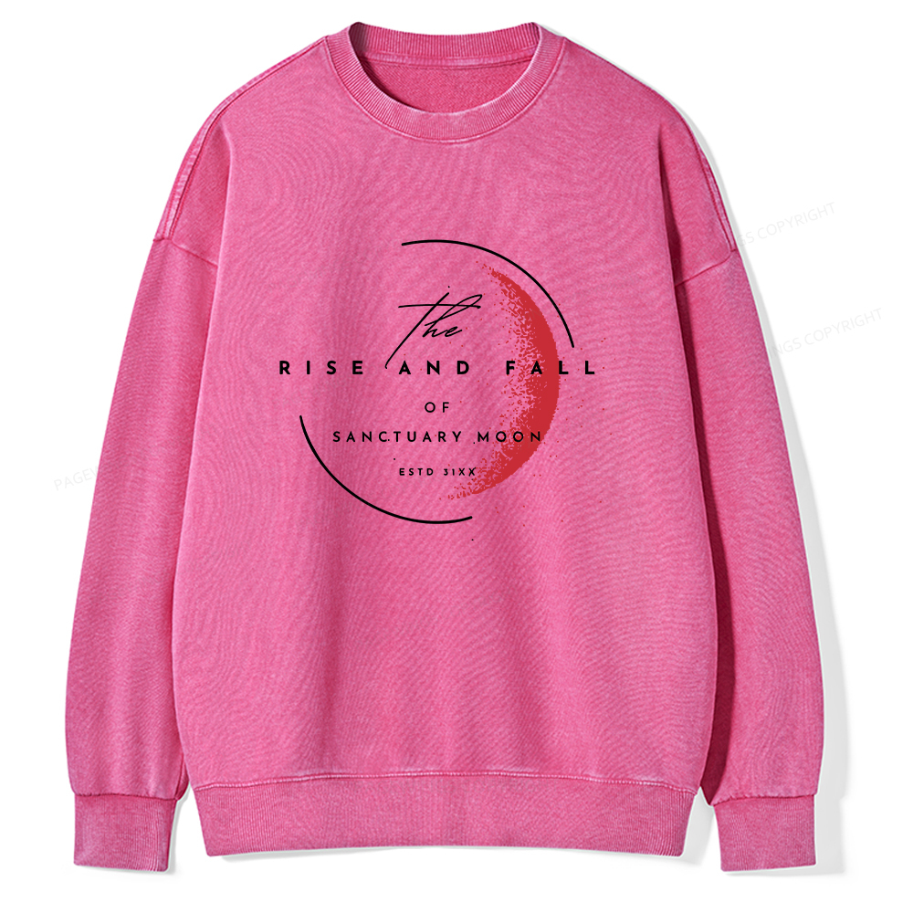 Pagewings The Rise and Fall of Sanctuary Moon Unisex Washed Sweatshirt
