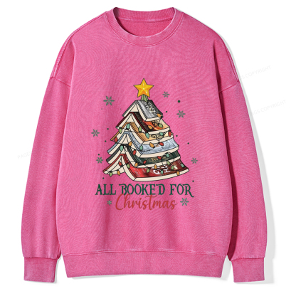 Pagewings Fourth Wing Christmas Tree Unisex Washed Sweatshirt