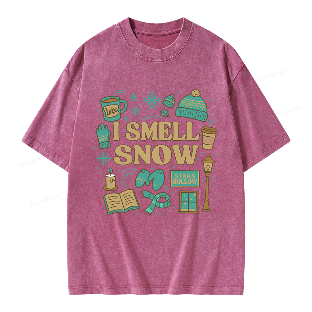 Pagewings I Smell Snow Unisex Washed T-shirt