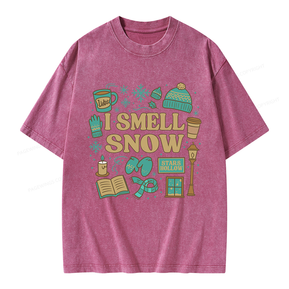 Pagewings I Smell Snow Unisex Washed T-shirt