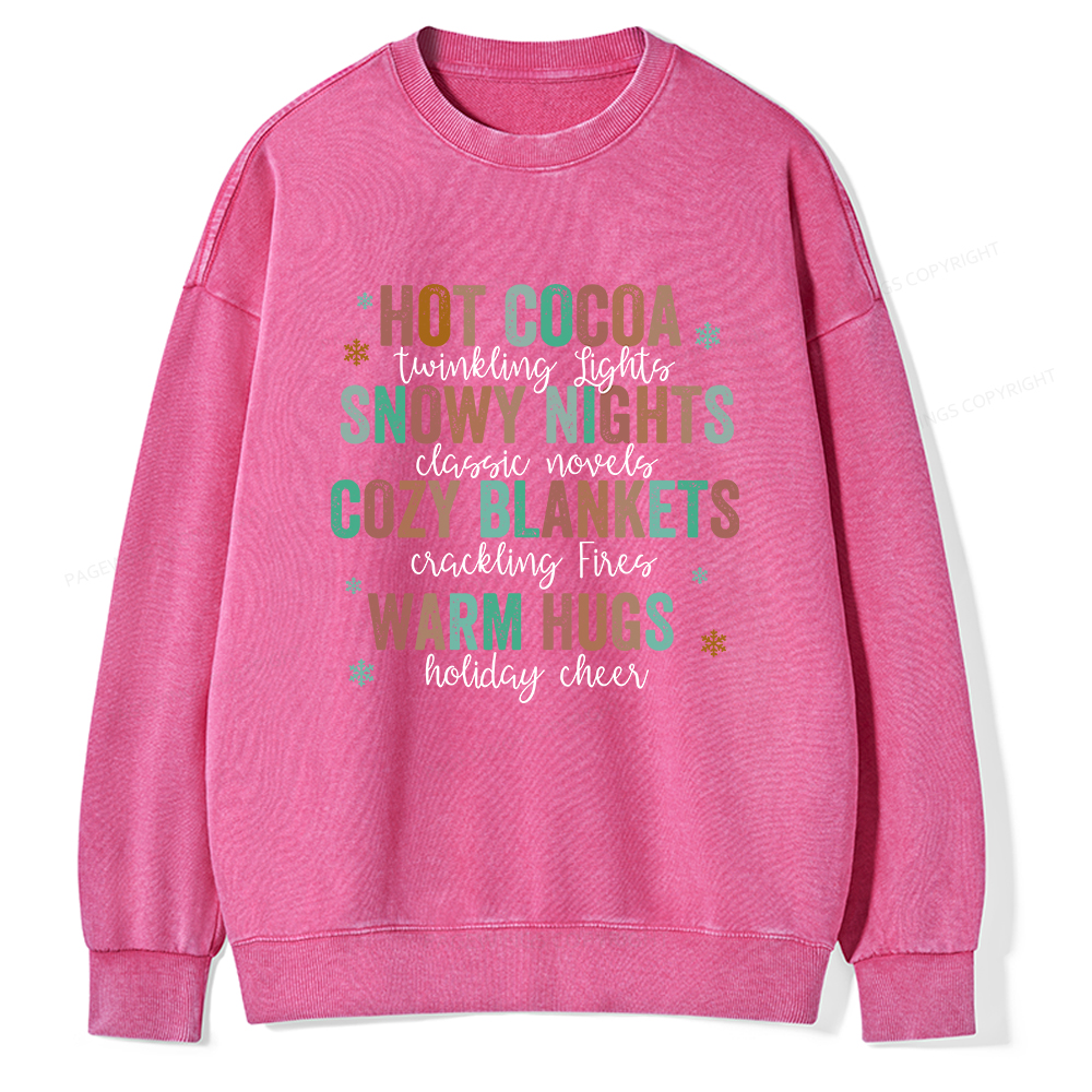 Pagewings Cozy Season Classic Novels Unisex Washed Sweatshirt