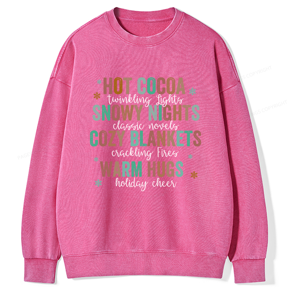 Pagewings Cozy Season Classic Novels Unisex Washed Sweatshirt