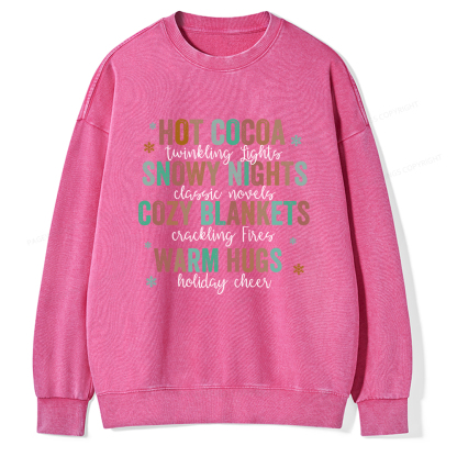 Pagewings Cozy Season Classic Novels Unisex Washed Sweatshirt