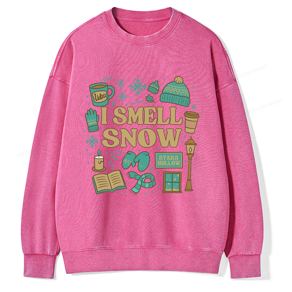 Pagewings I Smell Snow Unisex Washed Sweatshirt
