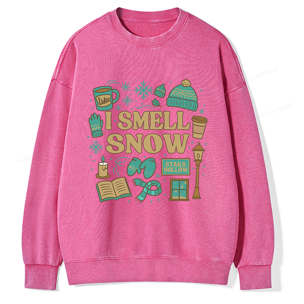 Pagewings I Smell Snow Unisex Washed Sweatshirt